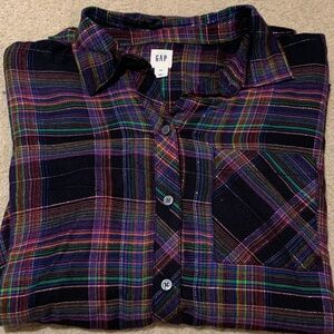 GAP Multi Colour Plaid Button-Down Shirt
